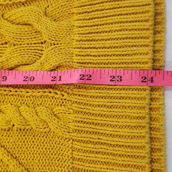 Zara Mustard Yellow Cable Knit Sweater. Size L - Picture 8 of 8